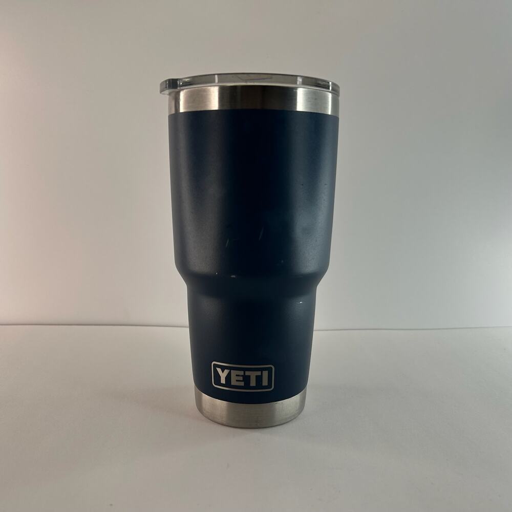 Yeti Rambler 30oz Black Stainless Steel Tumbler With Straw Opening Lid